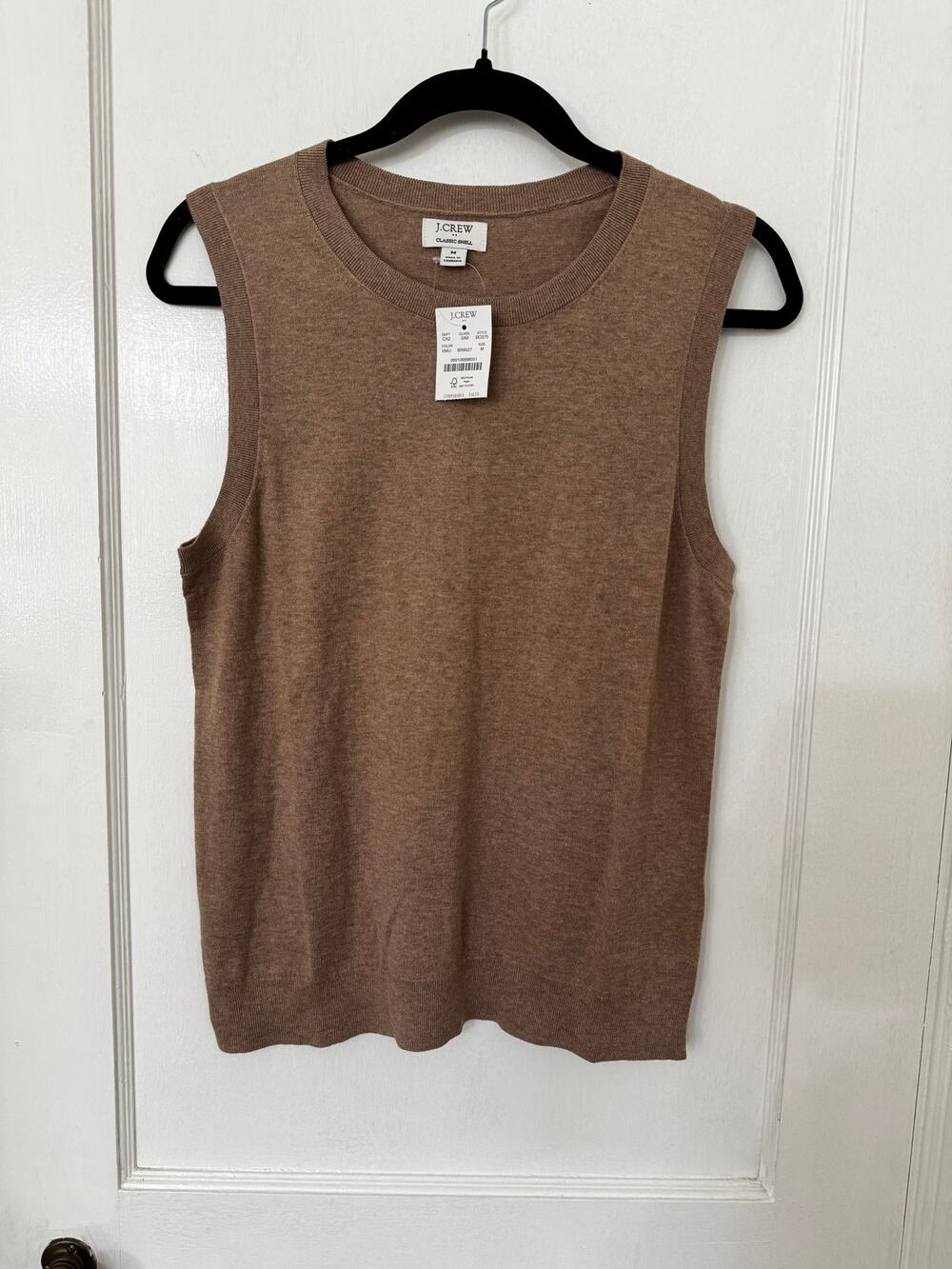 NWT J.Crew 100% Cotton Sweater Shell Tank Top - Heather Mushroom